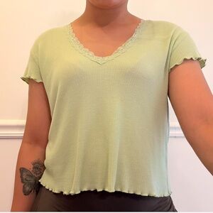 American Eagle Lace Trim Top